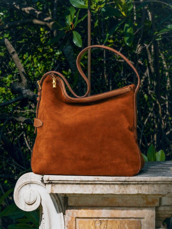 J.McLaughlin Handbags - J McLaughlin The Montecito Suede Hobo Bag - Saddle NEW
